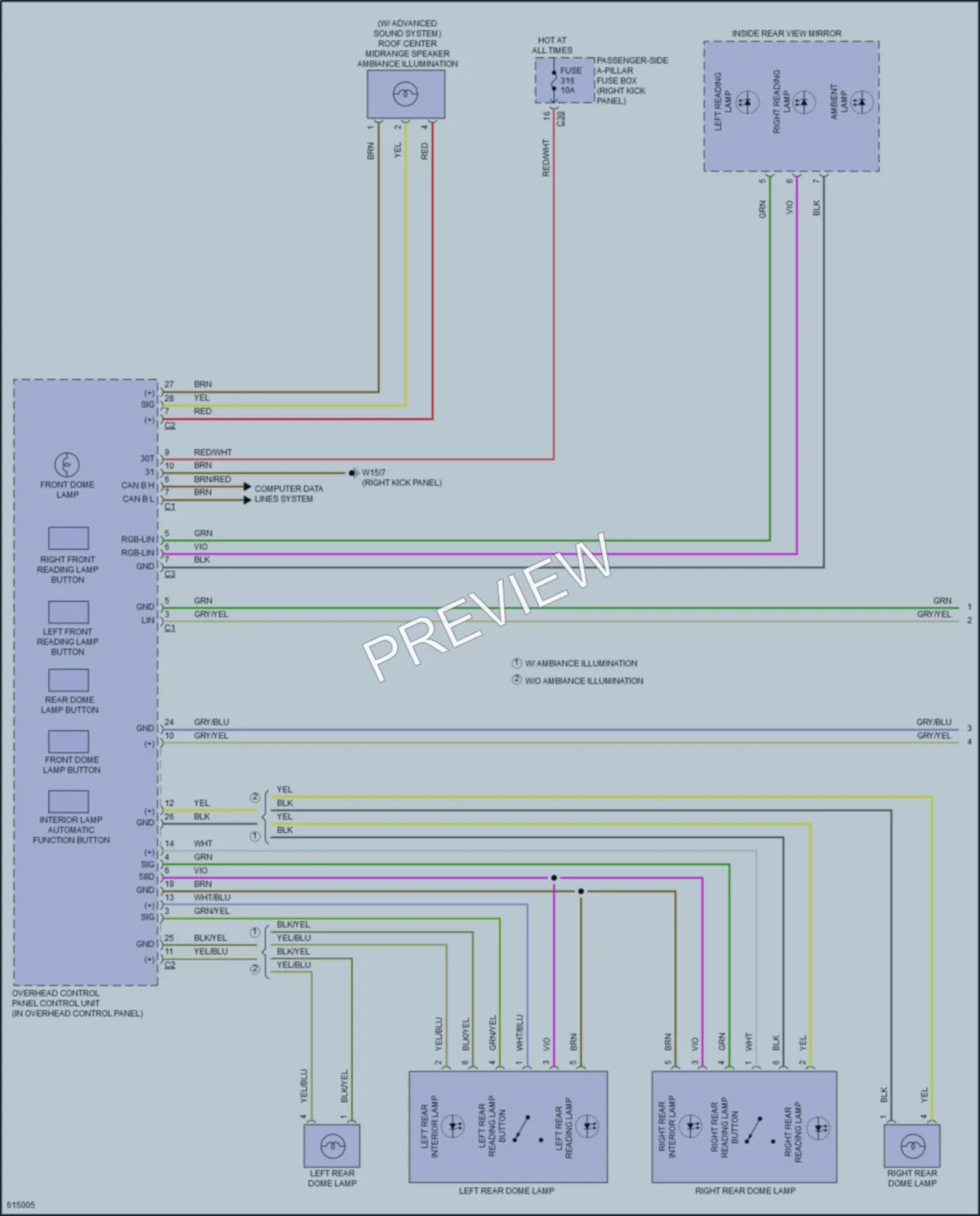 2018 MercedesBenz E300 Interior Lights wiring diagram preview