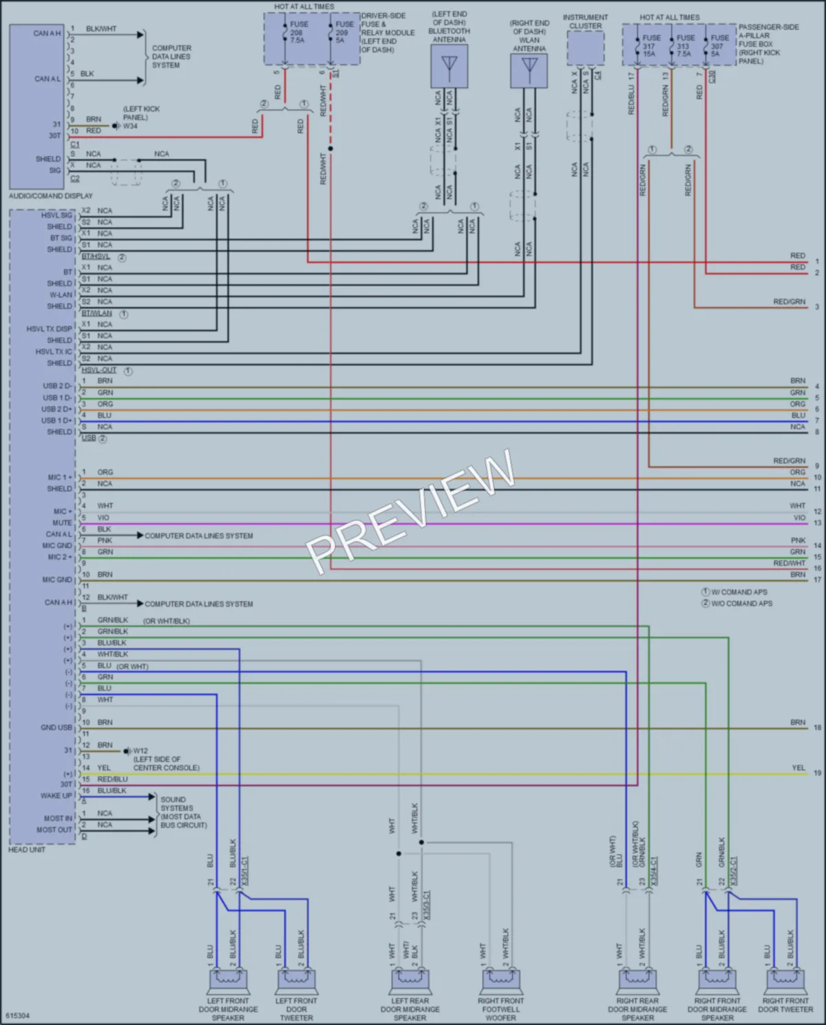 2018 MercedesBenz E300 Radio wiring diagram preview
