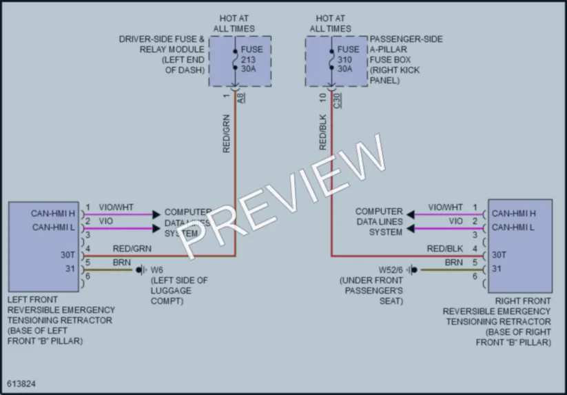 2018 MercedesBenz E300 Supplemental Restraints wiring diagram preview