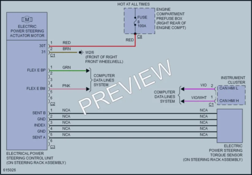 2018 MercedesBenz E400 Electronic Power Steering wiring diagram preview