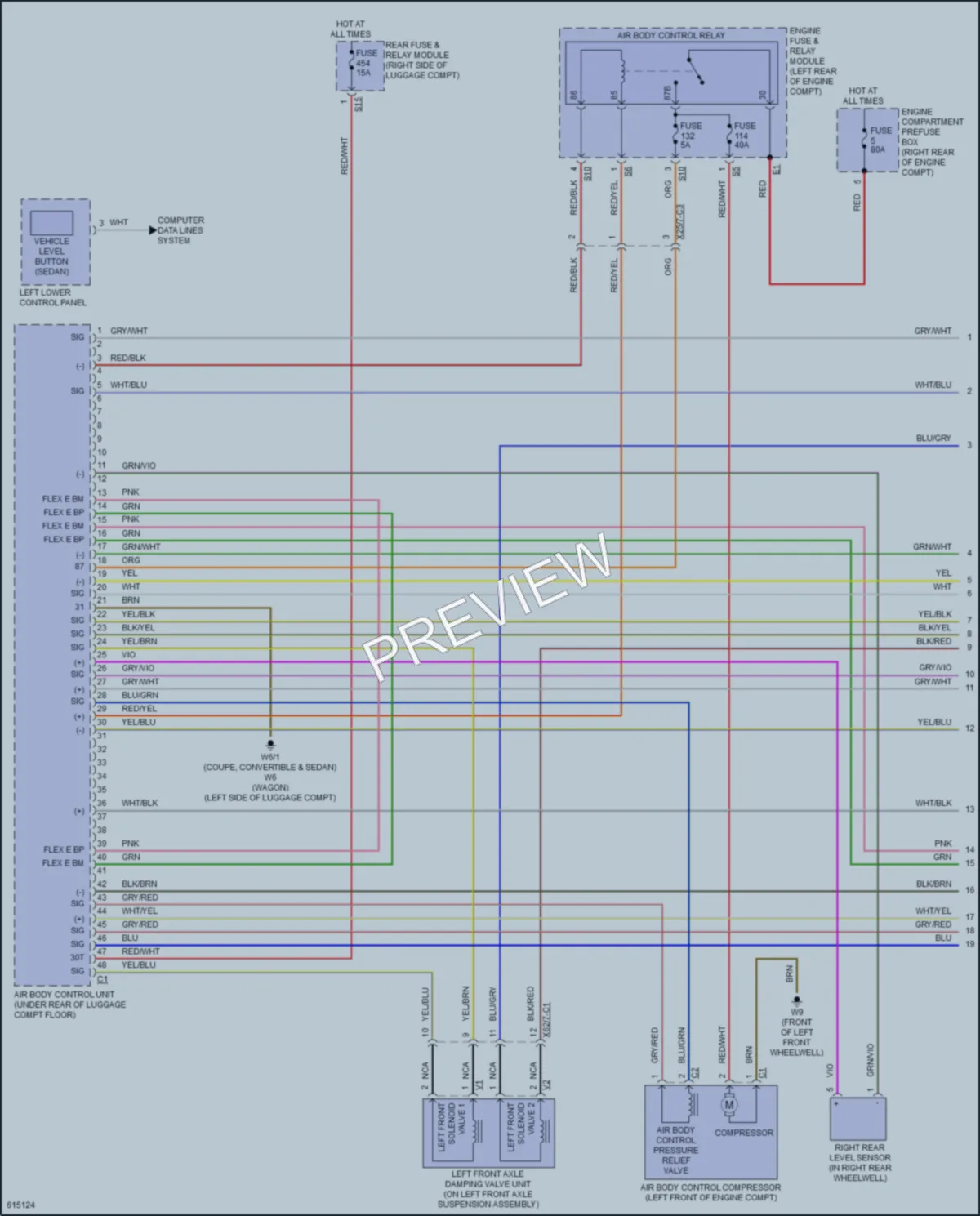 2018 MercedesBenz E400 Electronic Suspension wiring diagram preview