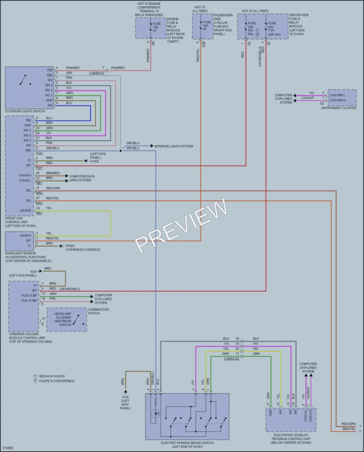 2018 MercedesBenz E400 Headlights wiring diagram preview