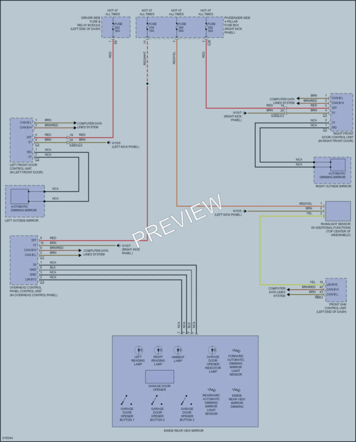 2018 MercedesBenz E400 Power Mirrors wiring diagram preview