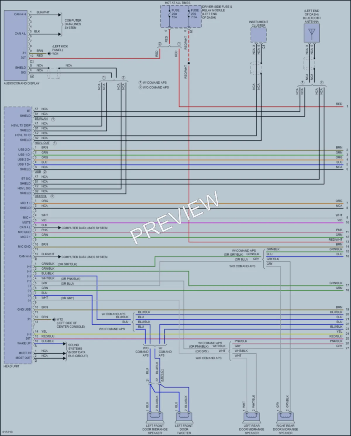 2018 MercedesBenz E400 Radio wiring diagram preview