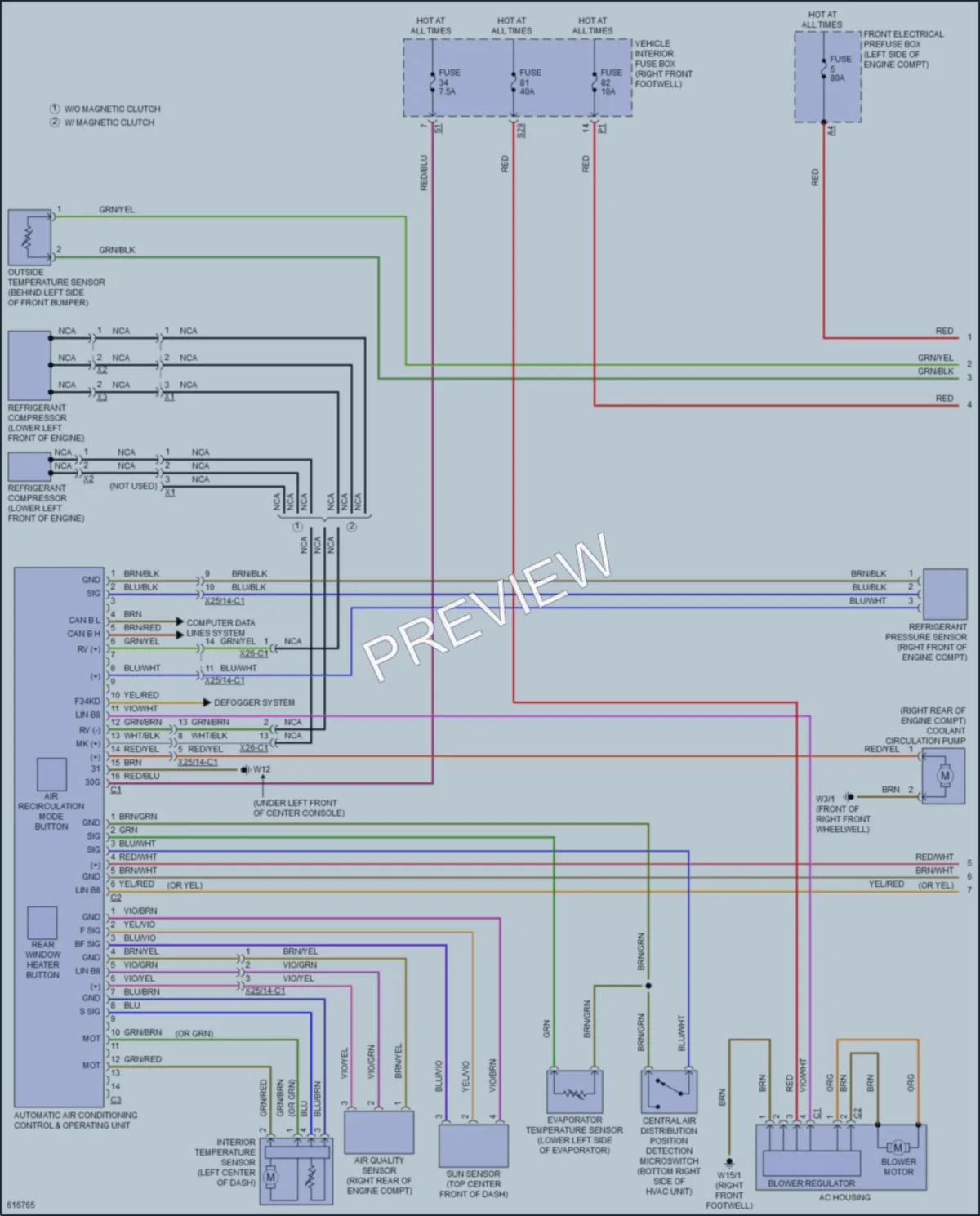 2018 MercedesBenz GLA250 Air Conditioning wiring diagram preview