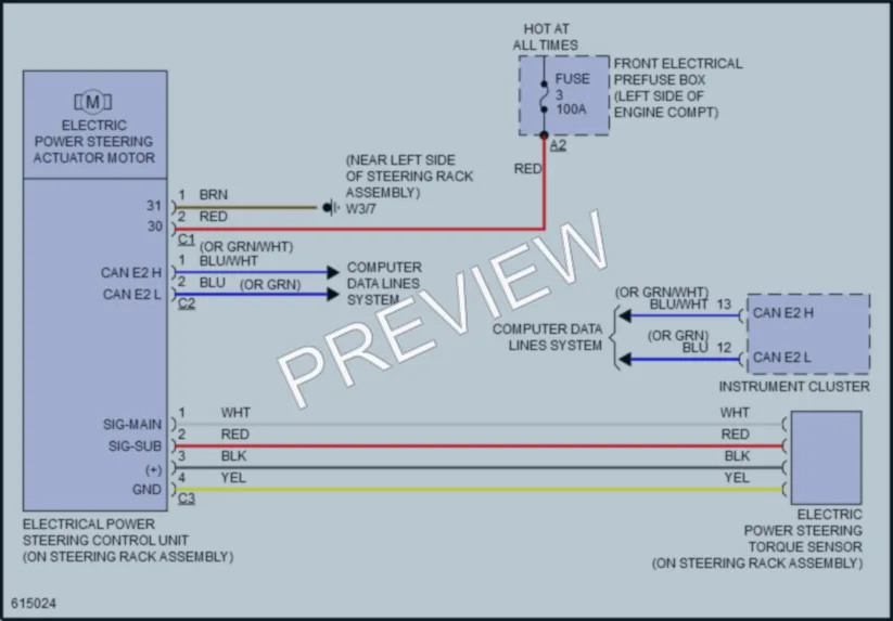 2018 MercedesBenz GLA250 Electronic Power Steering wiring diagram preview