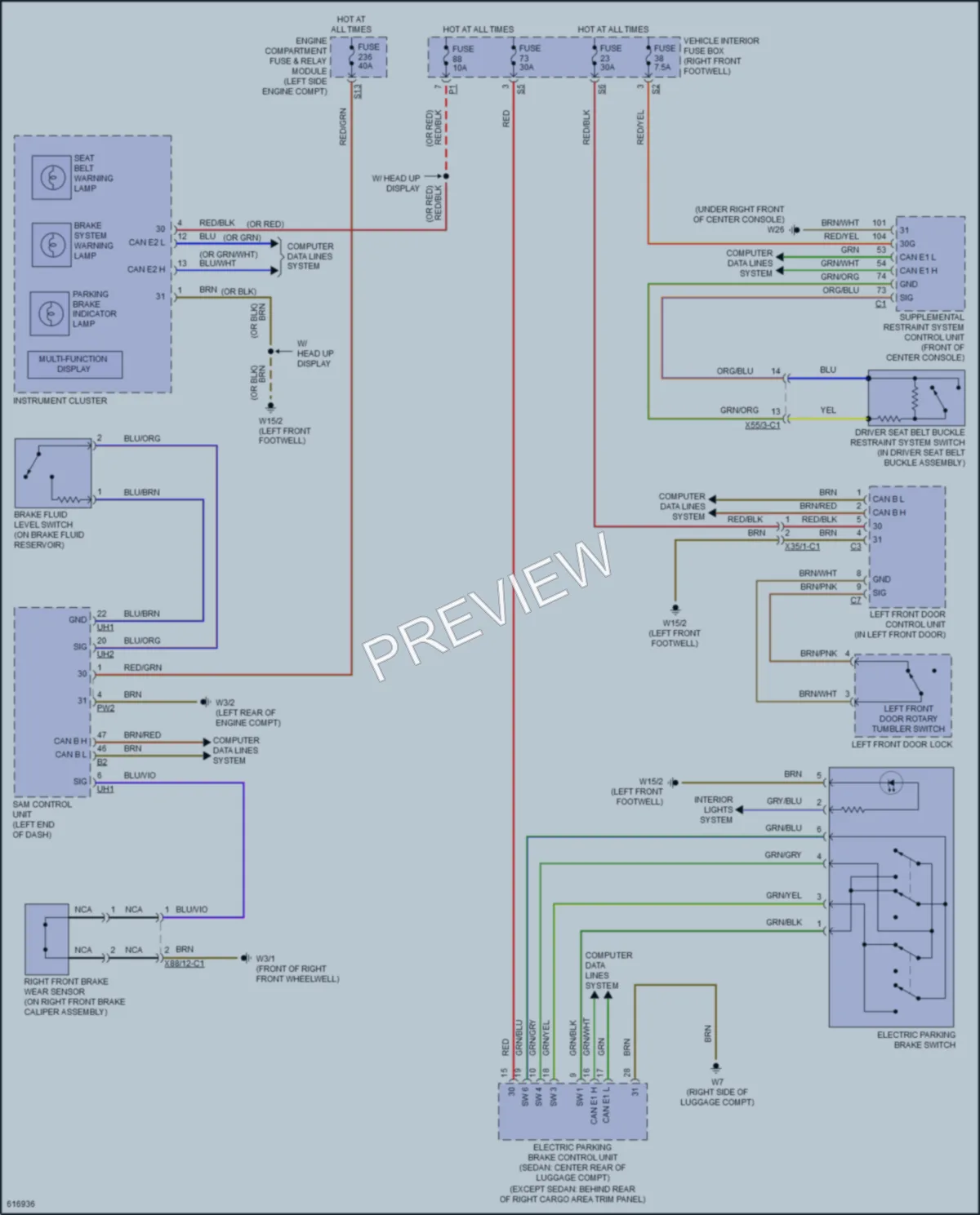 2018 MercedesBenz GLA250 Warning Systems wiring diagram preview