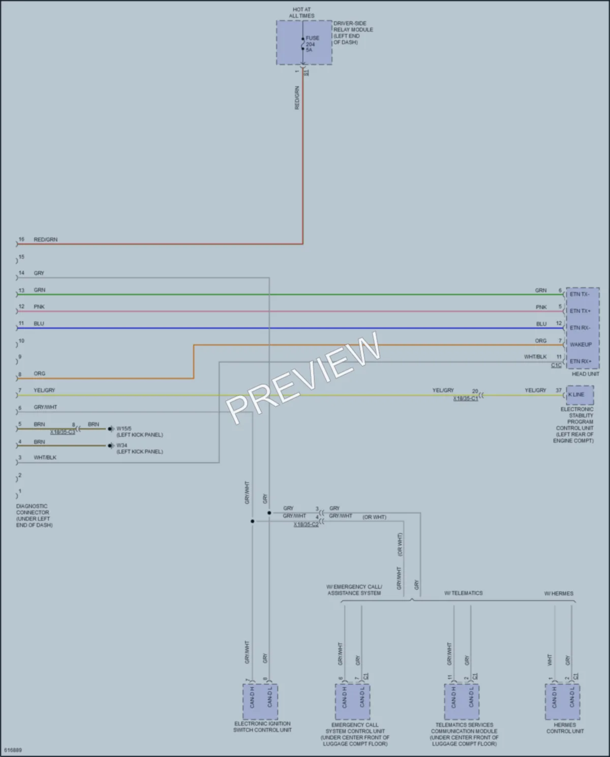 2018 MercedesBenz GLC300 Computer Data Lines wiring diagram preview