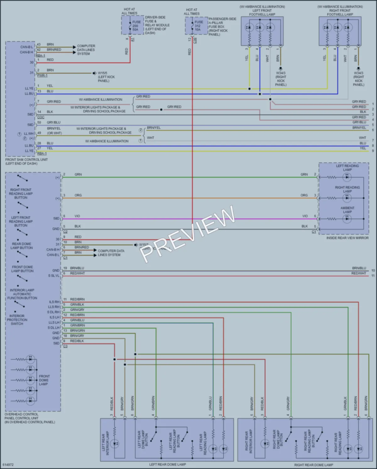 2018 MercedesBenz GLC300 Interior Lights wiring diagram preview