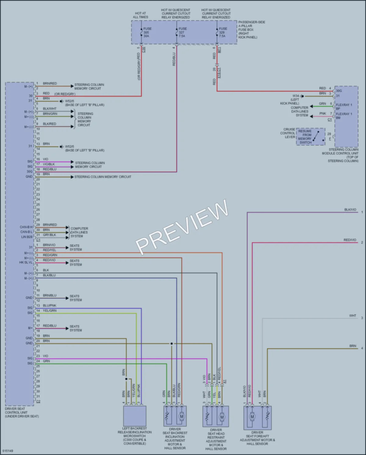 2018 MercedesBenz GLC300 Memory Systems wiring diagram preview