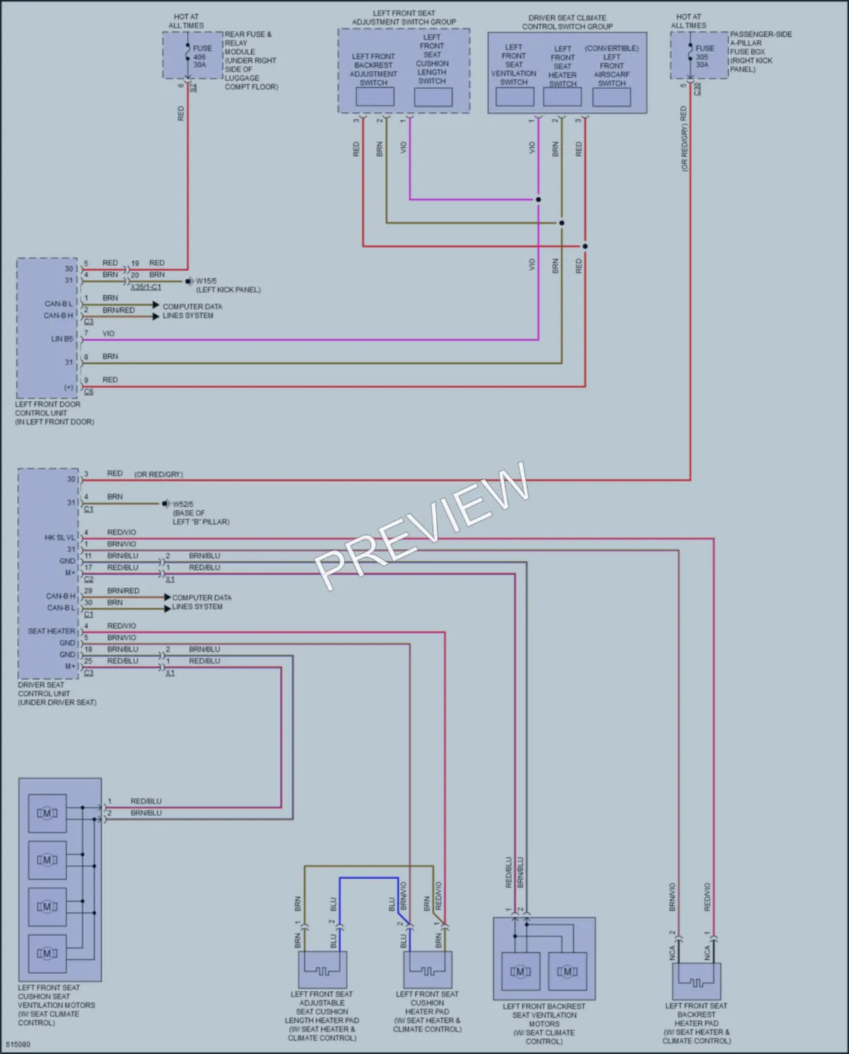 2018 MercedesBenz GLC300 Power Seats wiring diagram preview