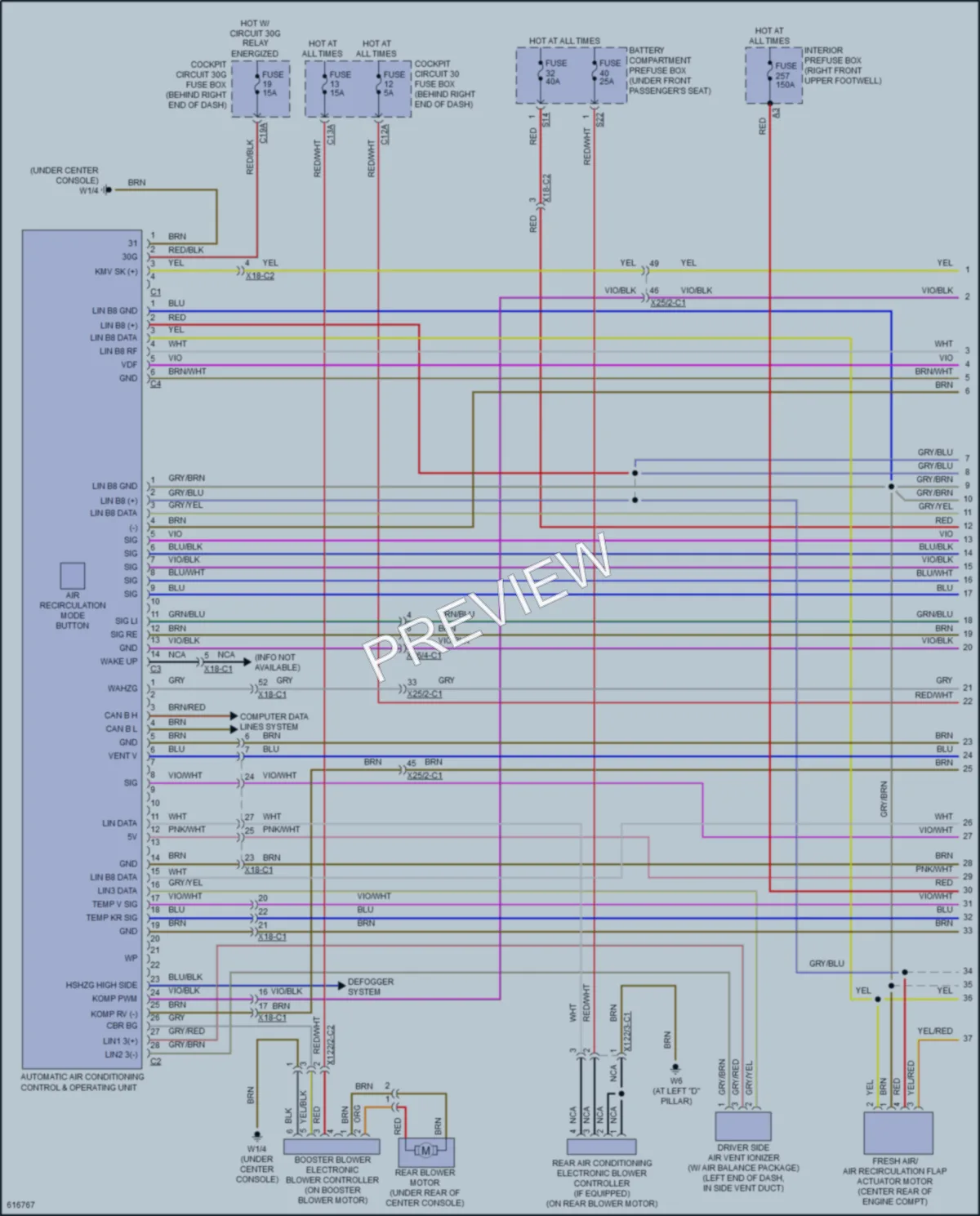 2018 MercedesBenz GLS450 Air Conditioning wiring diagram preview