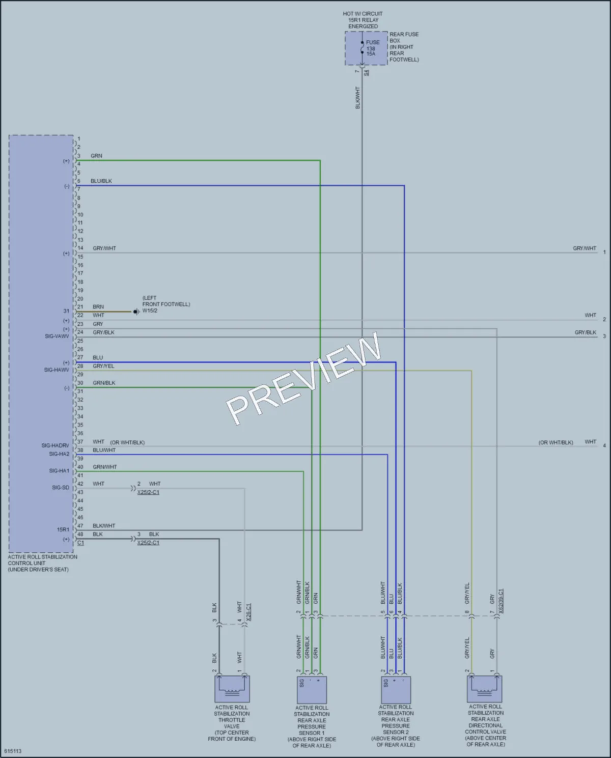 2018 MercedesBenz GLS450 Electronic Suspension wiring diagram preview