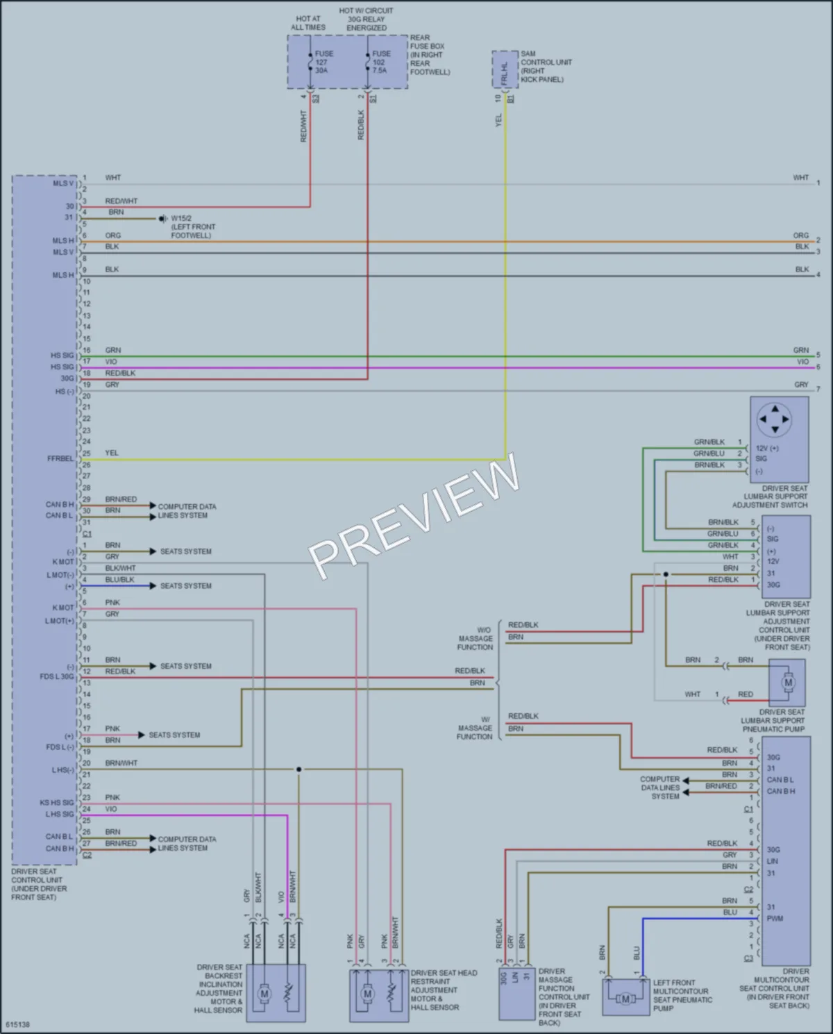2018 MercedesBenz GLS450 Memory Systems wiring diagram preview