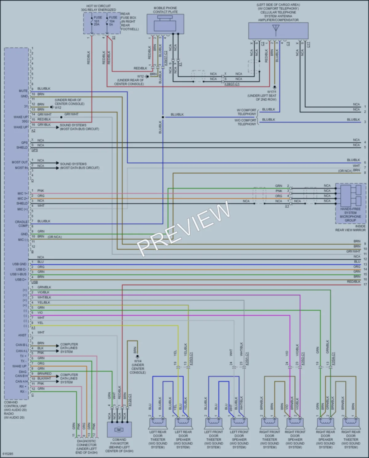 2018 MercedesBenz GLS450 Radio wiring diagram preview