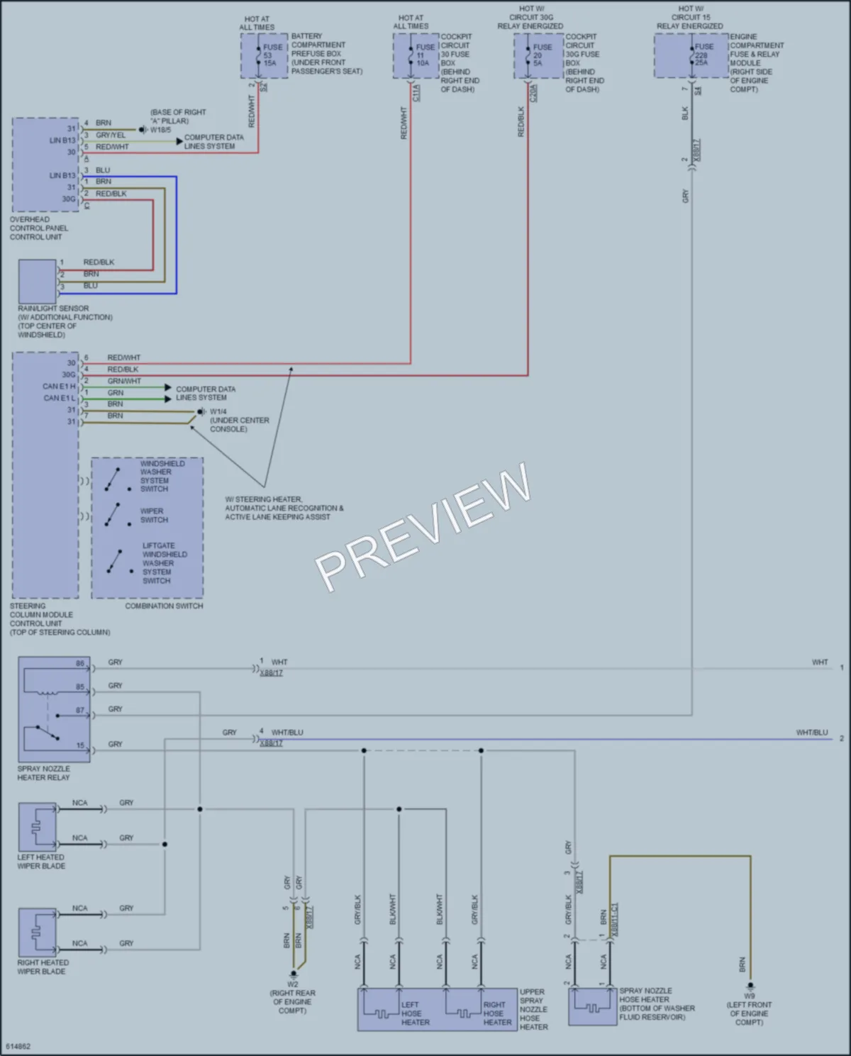 2018 MercedesBenz GLS450 Wiper Washer wiring diagram preview