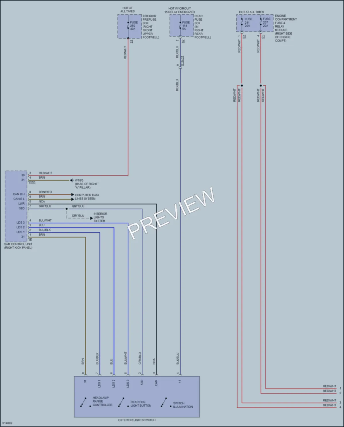 2018 MercedesBenz GLS550 Headlights wiring diagram preview