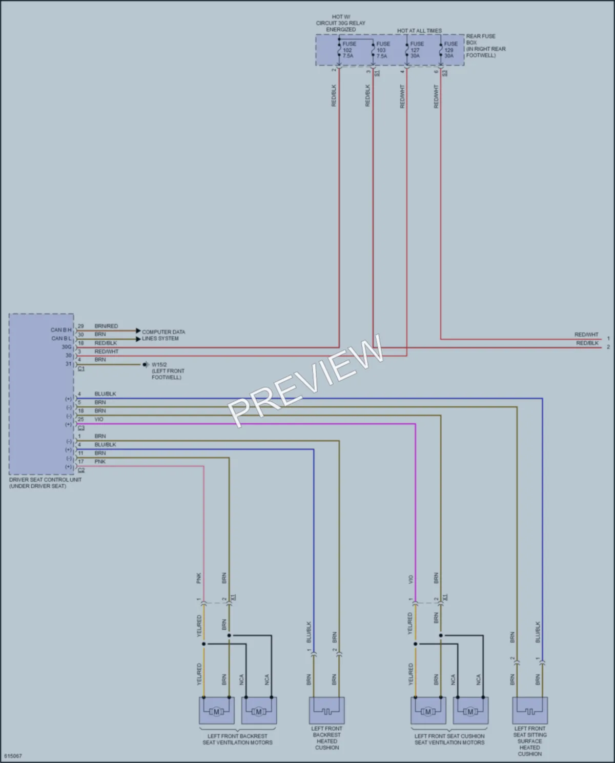2018 MercedesBenz GLS550 Power Seats wiring diagram preview