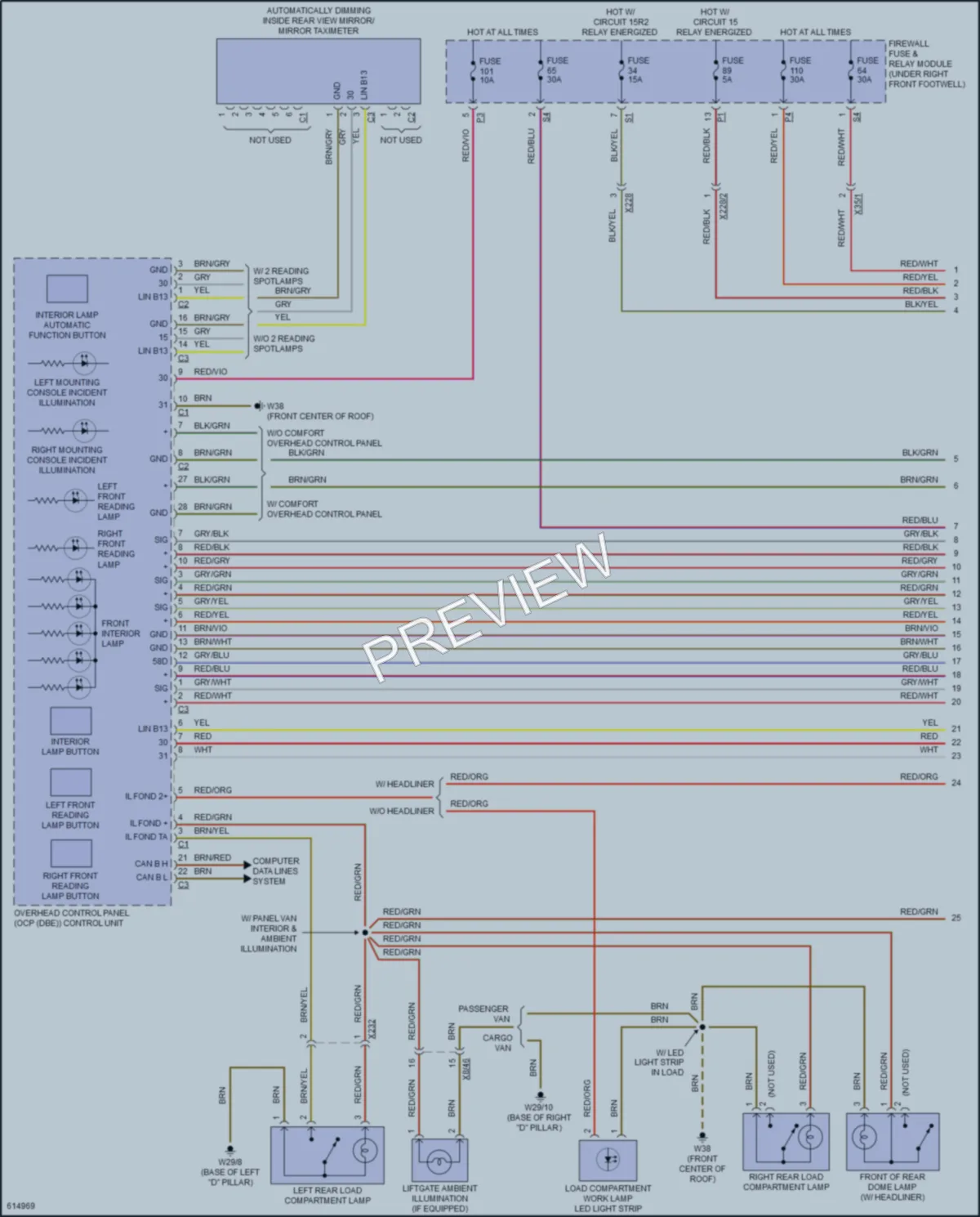 2018 MercedesBenz Metris Interior Lights wiring diagram preview