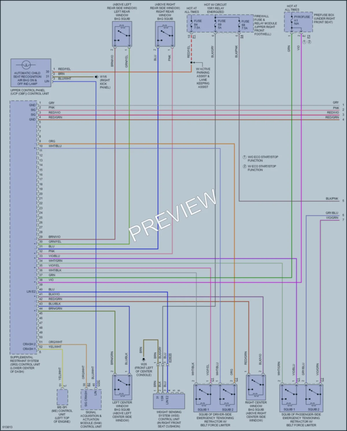 2018 MercedesBenz Metris Supplemental Restraints wiring diagram preview