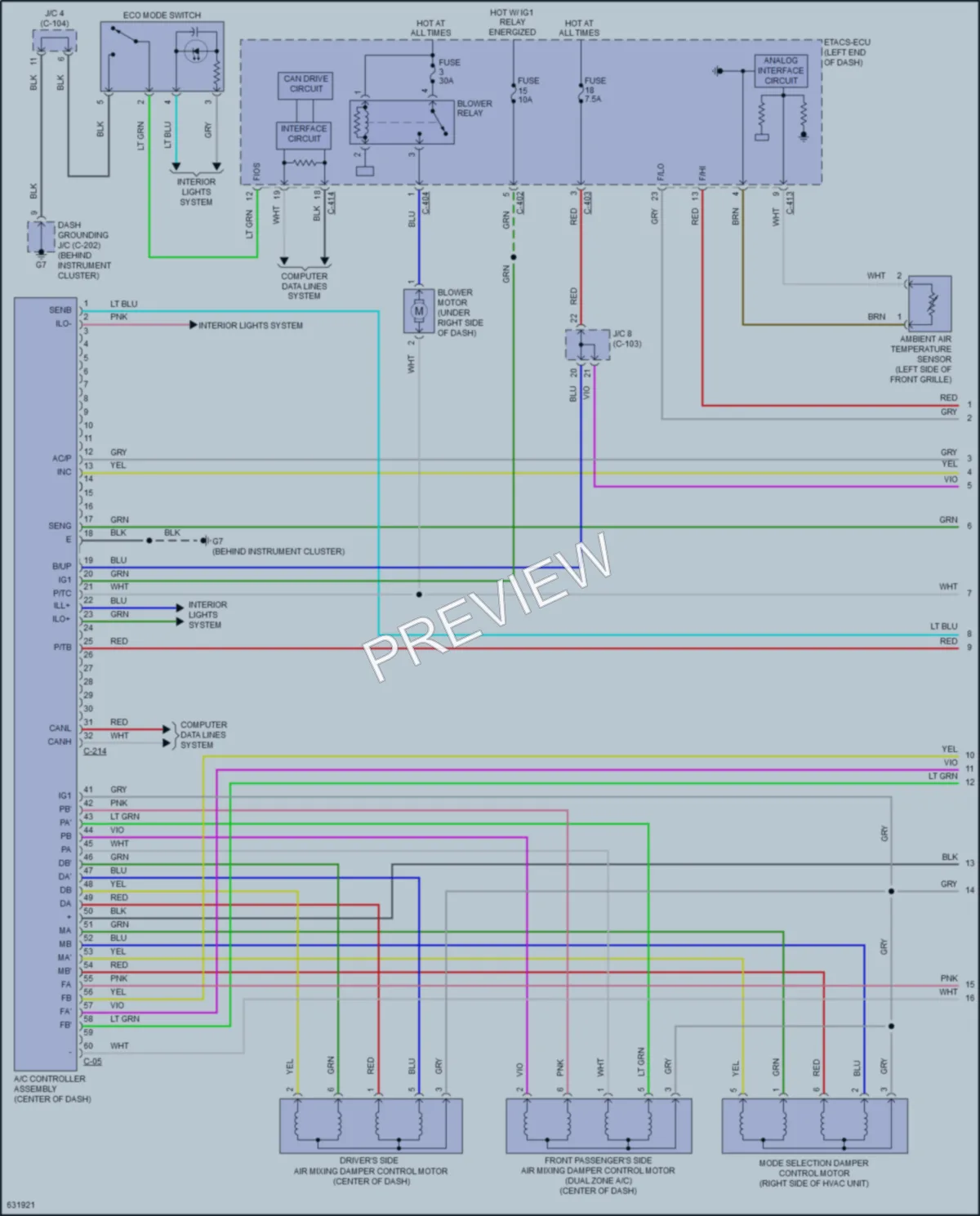2018 Mitsubishi EclipseCross Air Conditioning wiring diagram preview