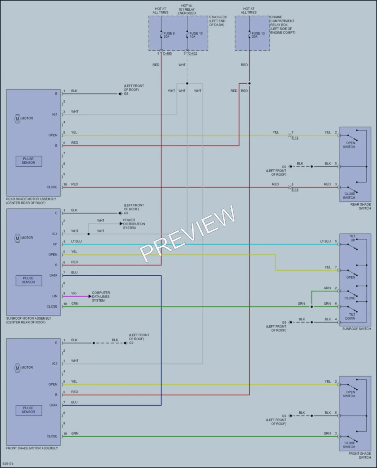 2018 Mitsubishi EclipseCross Power Top Sunroof wiring diagram preview