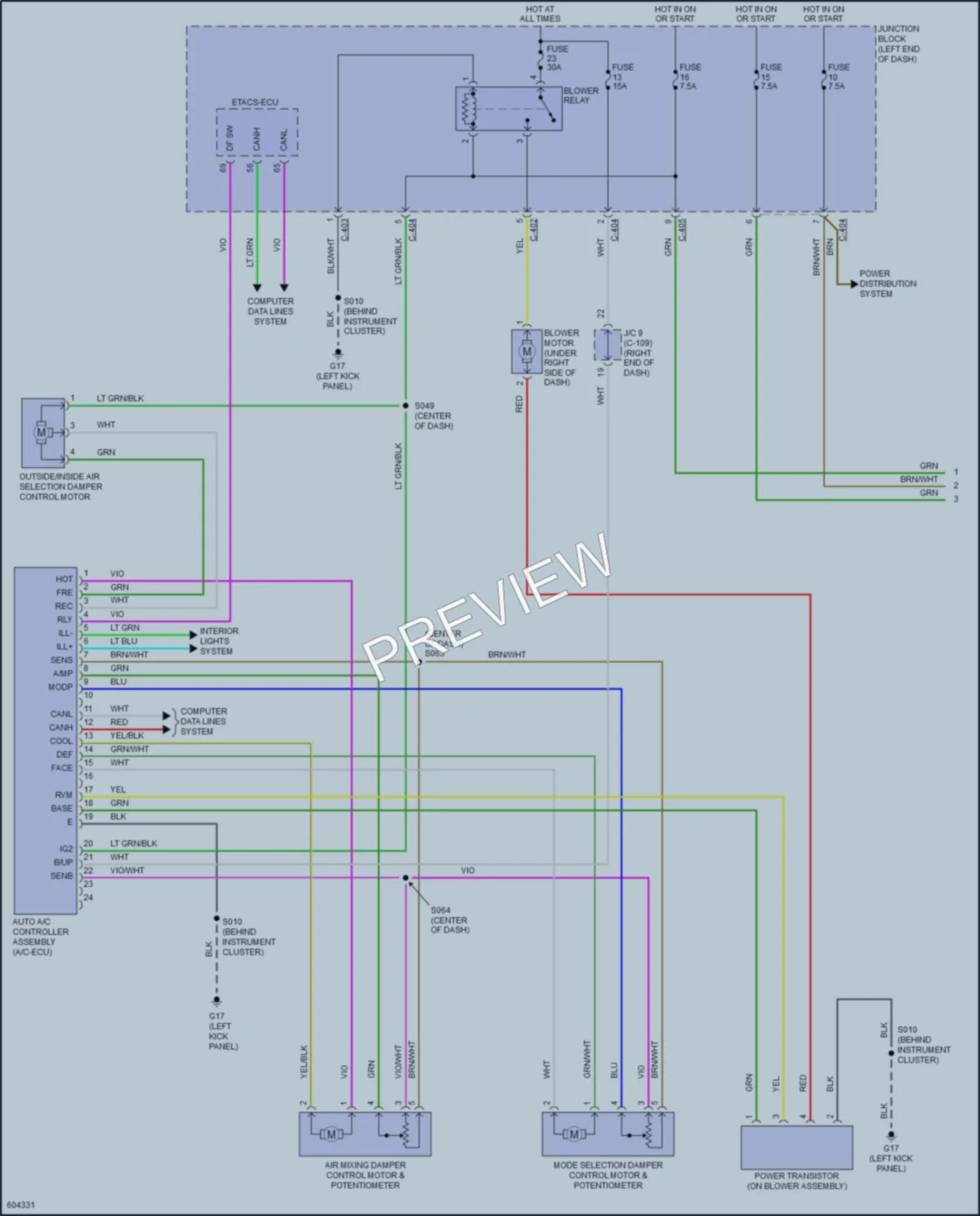 2018 Mitsubishi Mirage Air Conditioning wiring diagram preview