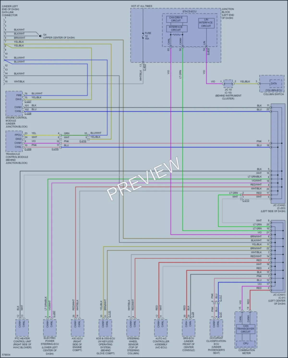 2018 Mitsubishi Mirage Computer Data Lines wiring diagram preview