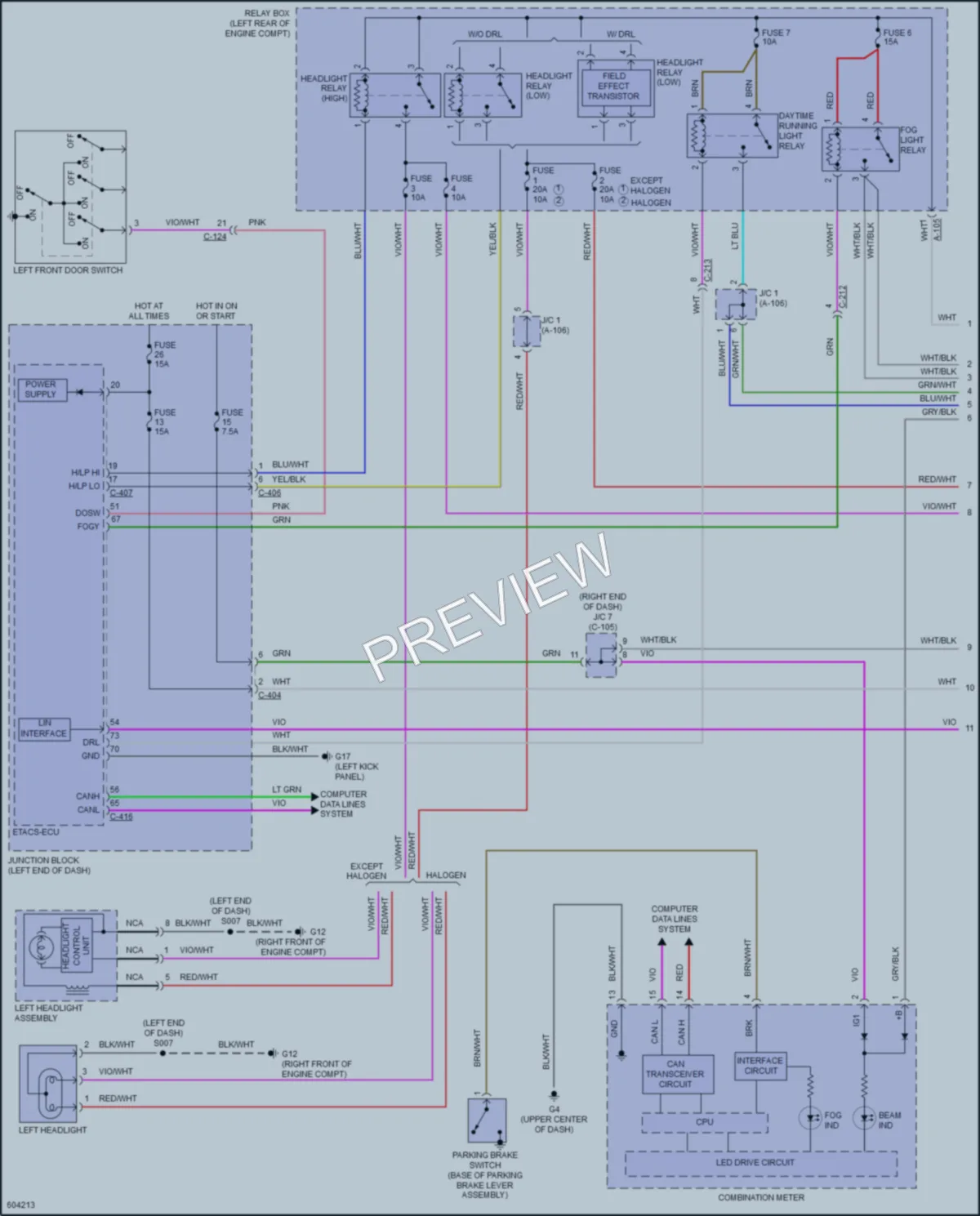 2018 Mitsubishi Mirage Headlights wiring diagram preview