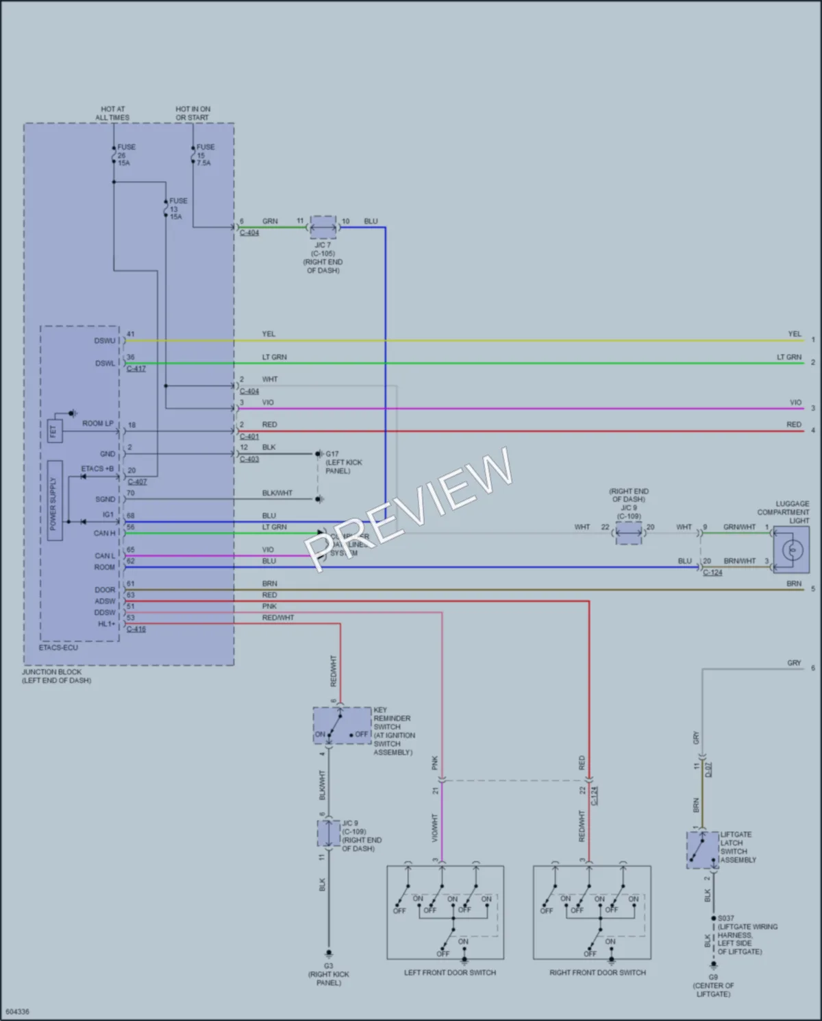 2018 Mitsubishi Mirage Interior Lights wiring diagram preview
