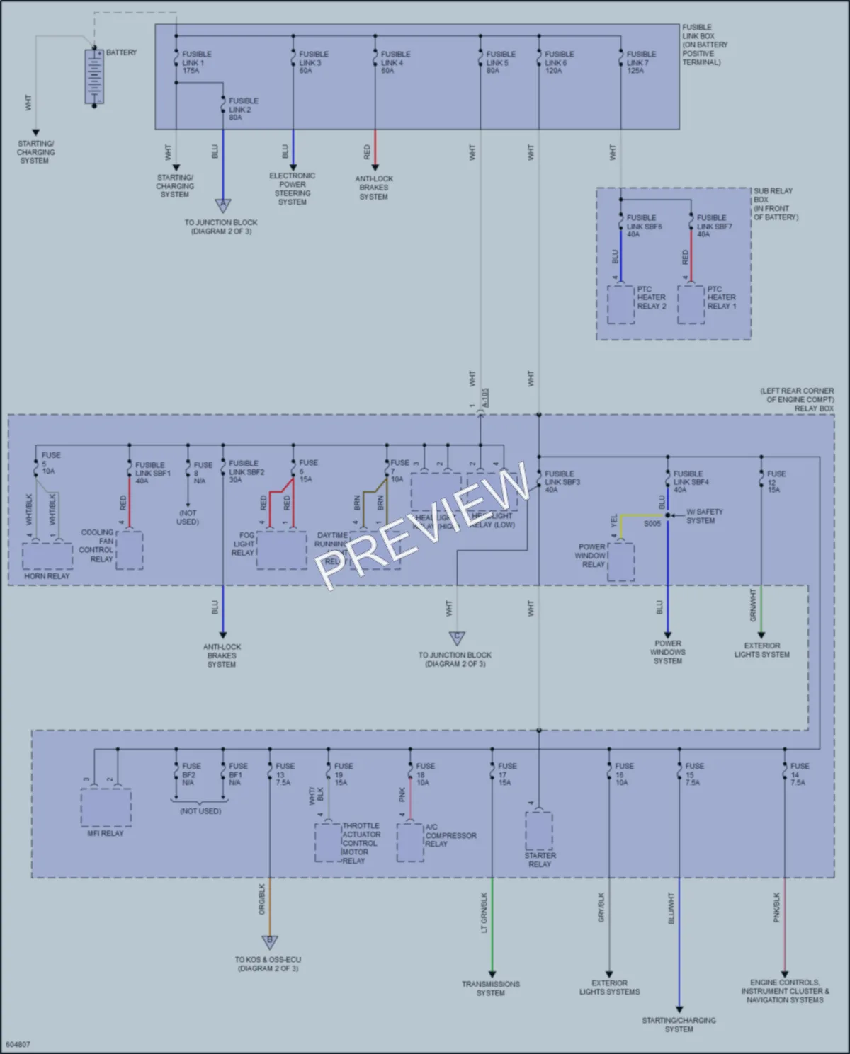 2018 Mitsubishi Mirage Power Distribution wiring diagram preview