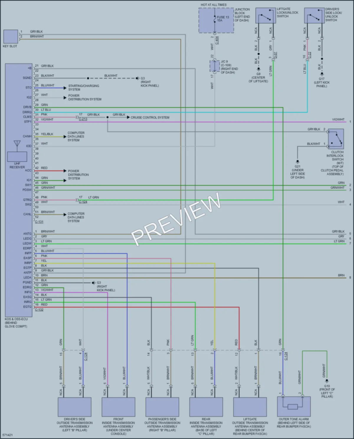 2018 Mitsubishi Mirage Power Door Locks wiring diagram preview