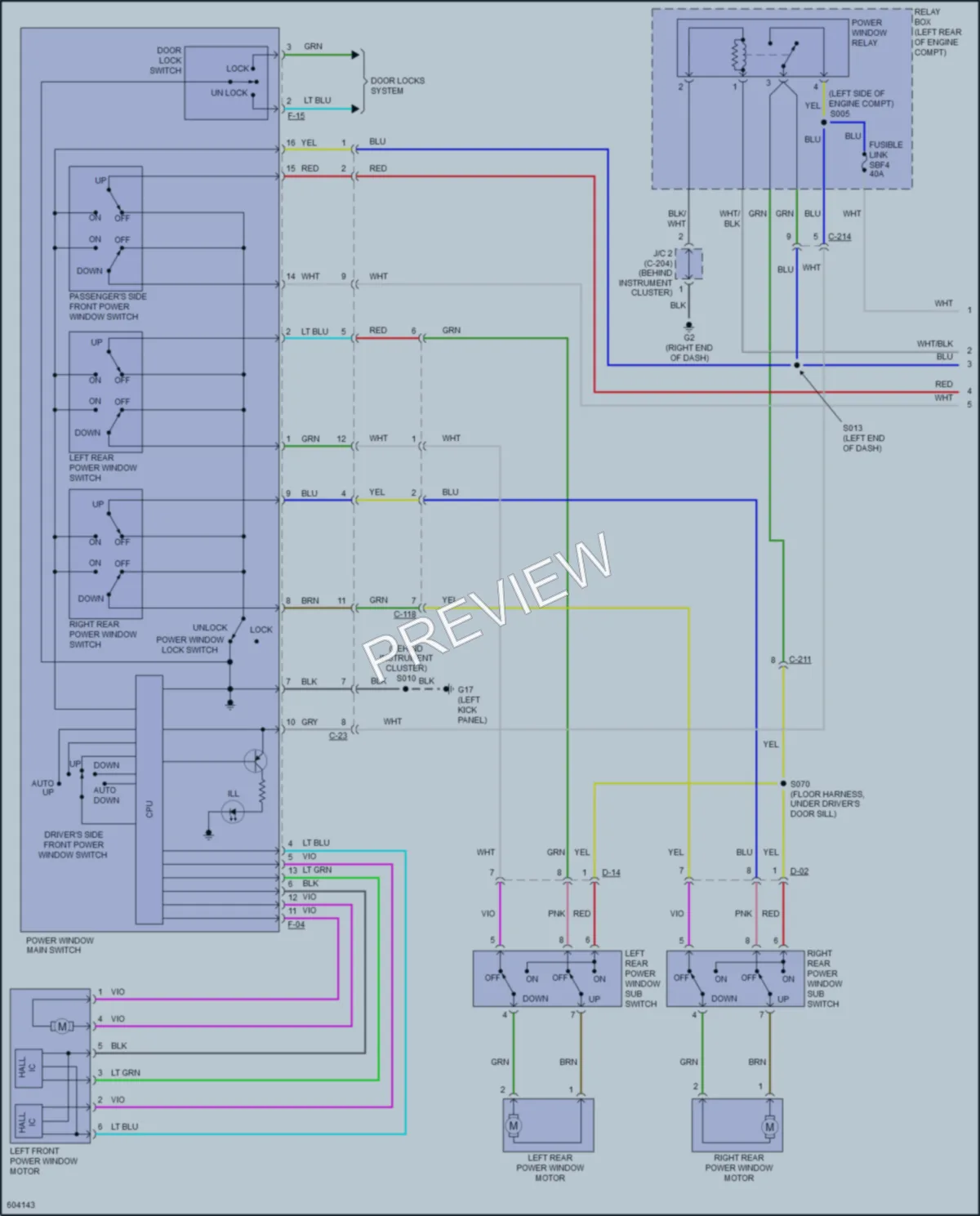 2018 Mitsubishi Mirage Power Windows wiring diagram preview