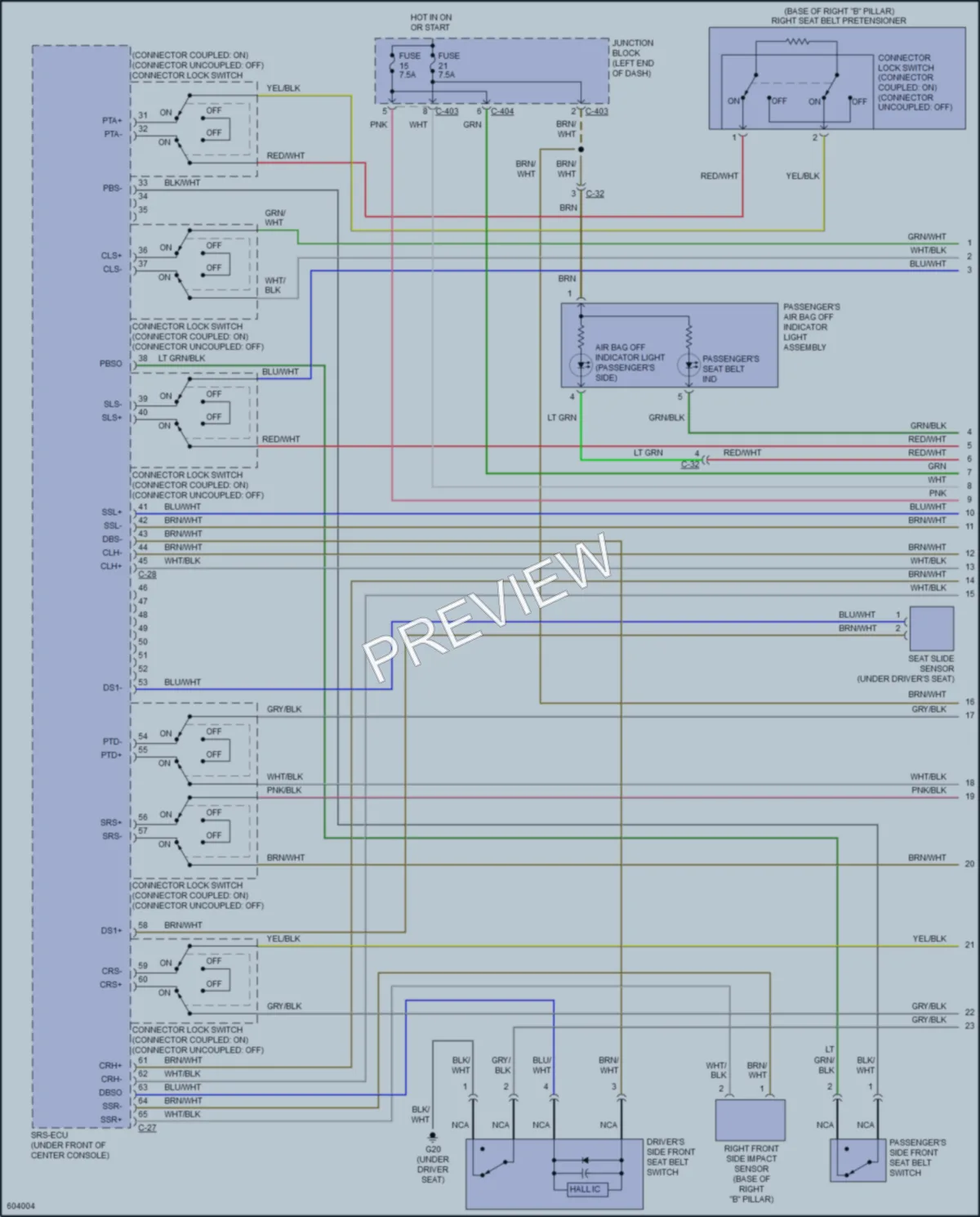 2018 Mitsubishi Mirage Supplemental Restraints wiring diagram preview