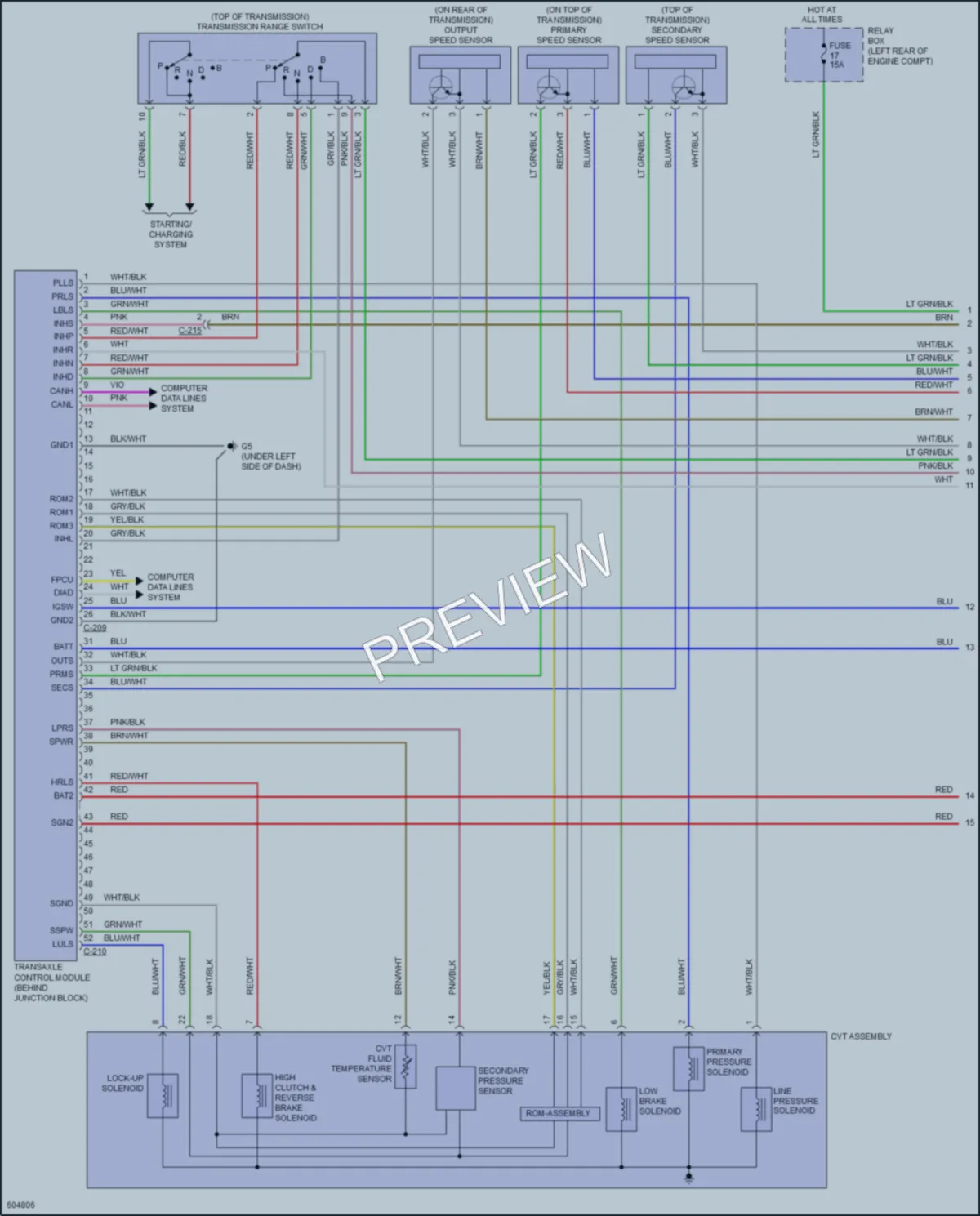 2018 Mitsubishi Mirage Transmission wiring diagram preview