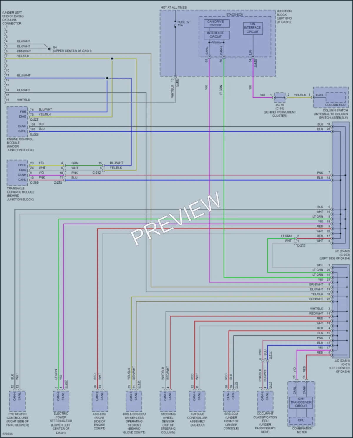 2018 Mitsubishi MirageG4 Computer Data Lines wiring diagram preview