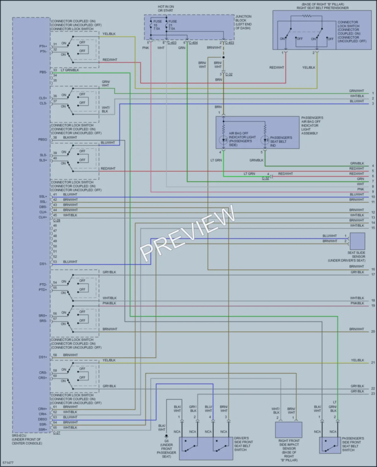 2018 Mitsubishi MirageG4 Supplemental Restraints wiring diagram preview