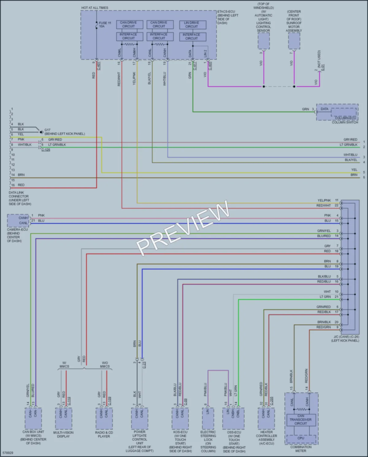 2018 Mitsubishi Outlander Computer Data Lines wiring diagram preview