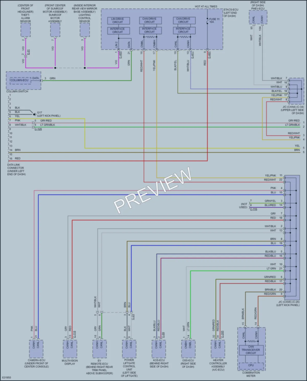 2018 Mitsubishi OutlanderPHEV Computer Data Lines wiring diagram preview