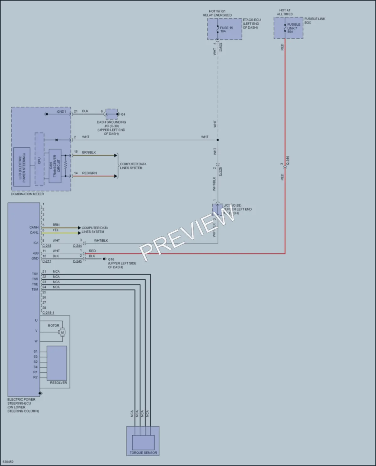 2018 Mitsubishi OutlanderPHEV Electronic Power Steering wiring diagram preview