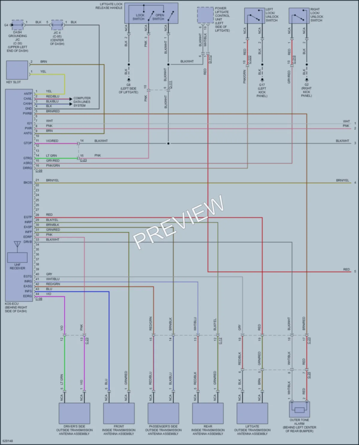 2018 Mitsubishi OutlanderPHEV Power Door Locks wiring diagram preview