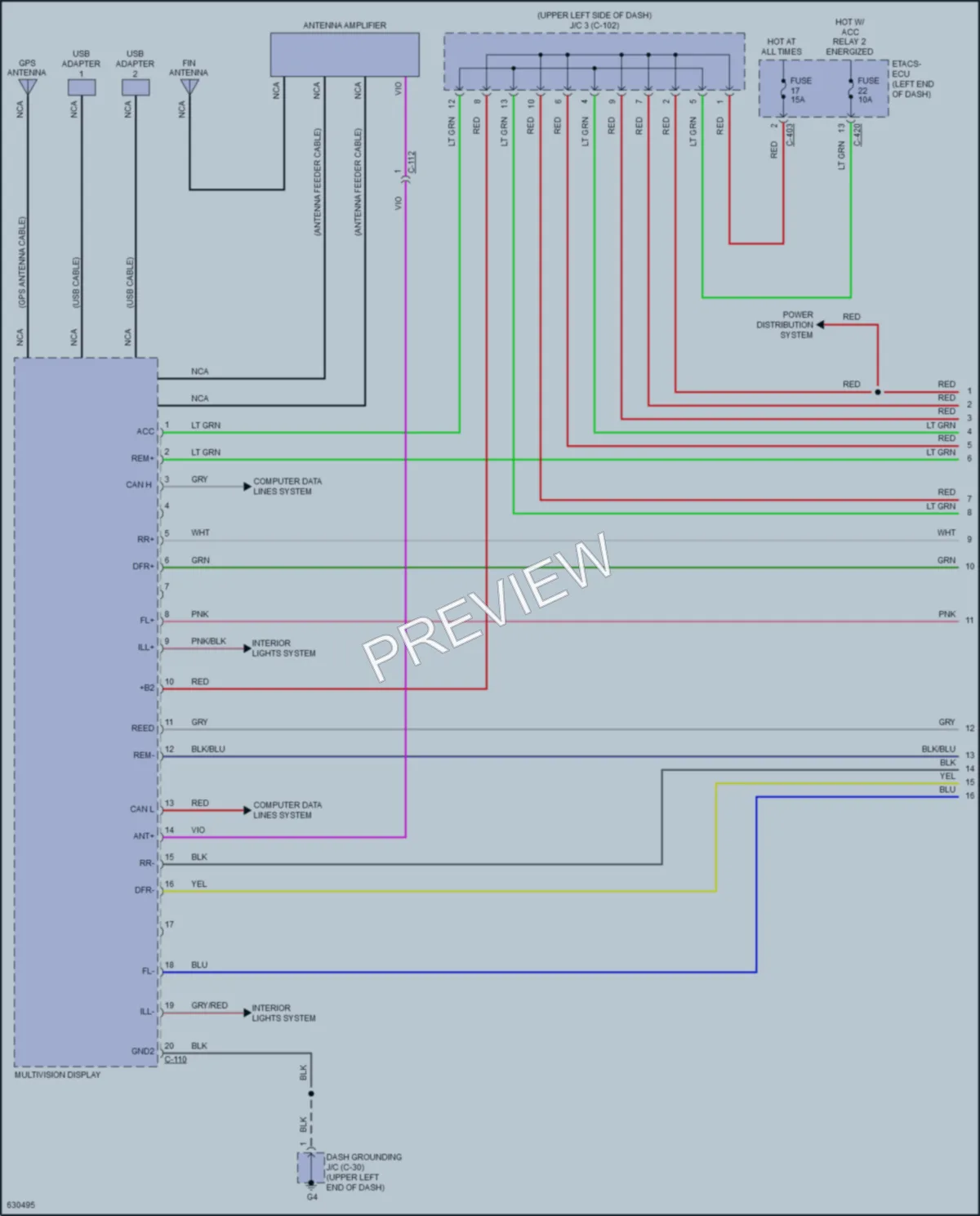 2018 Mitsubishi OutlanderPHEV Radio wiring diagram preview