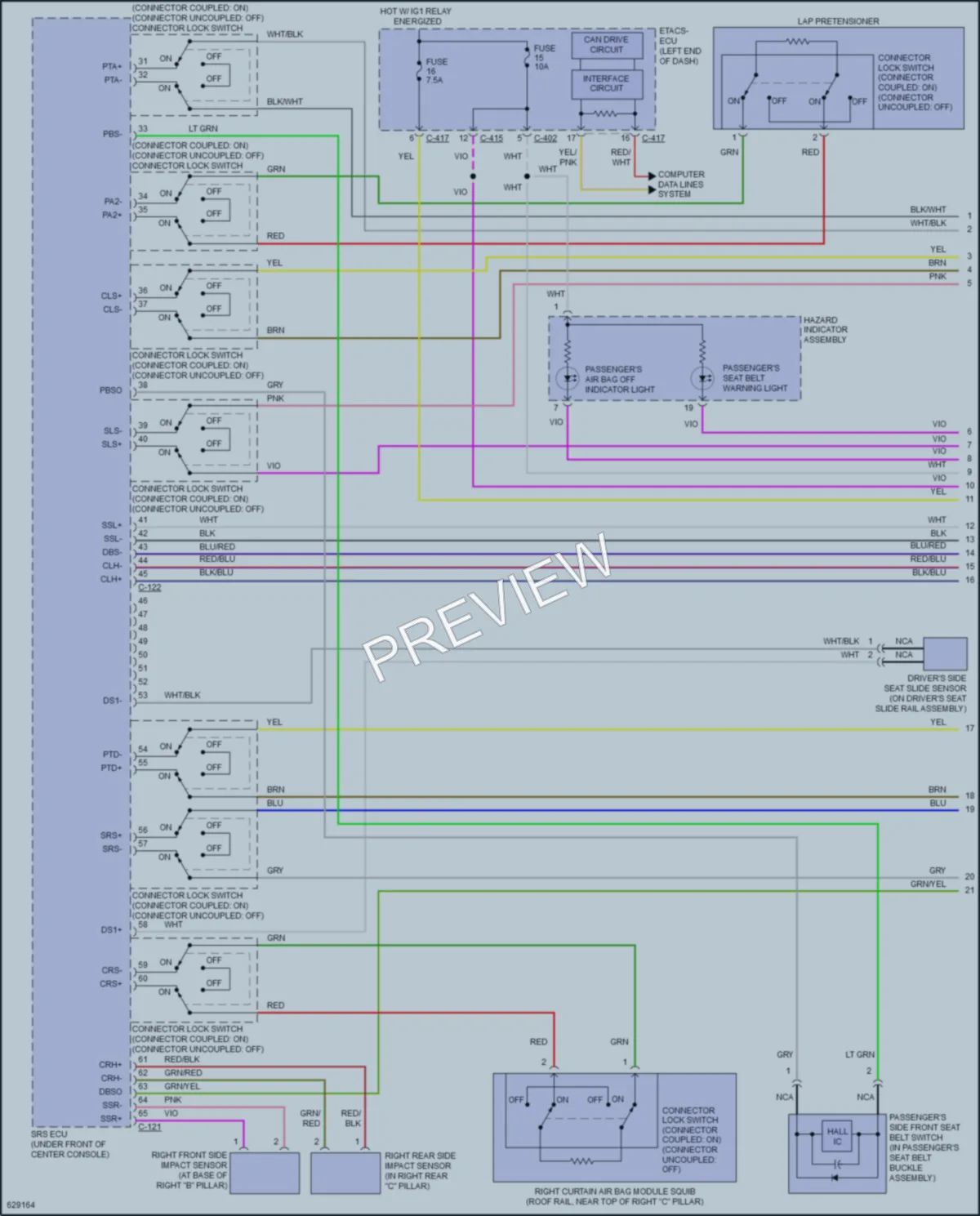 2018 Mitsubishi OutlanderPHEV Supplemental Restraints wiring diagram preview