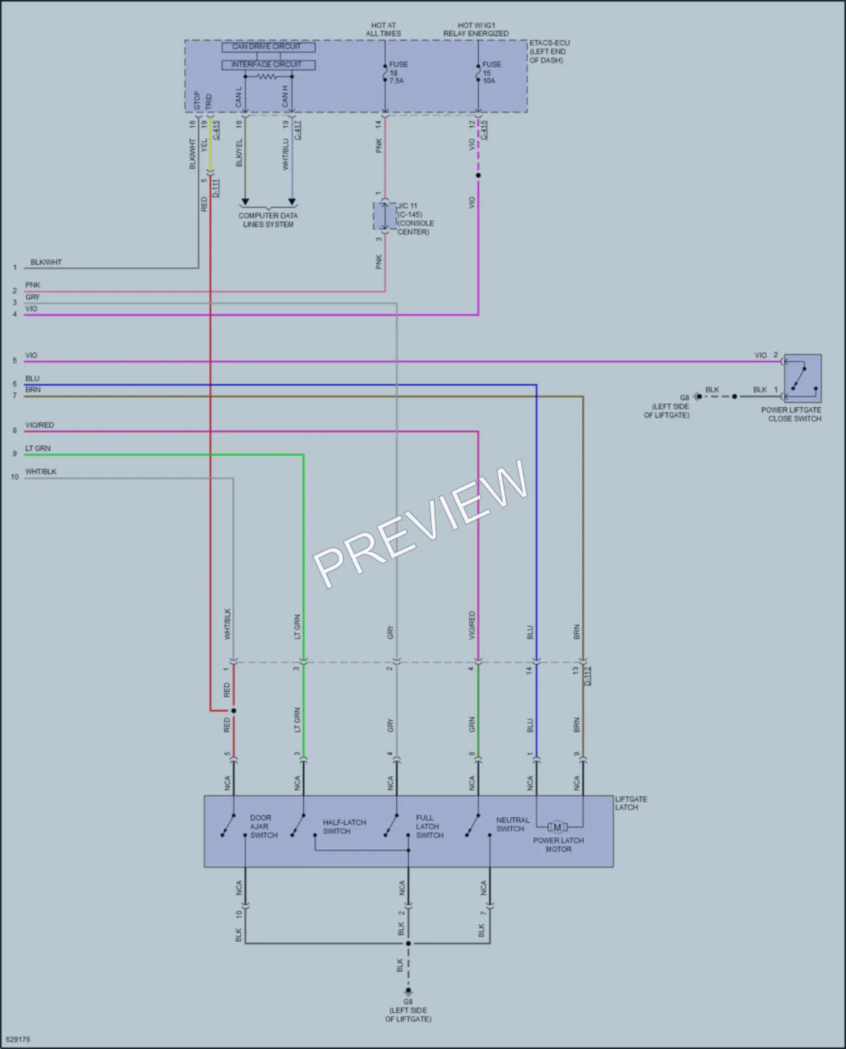 2018 Mitsubishi OutlanderPHEV Trunk Tailgate Fuel Door wiring diagram preview