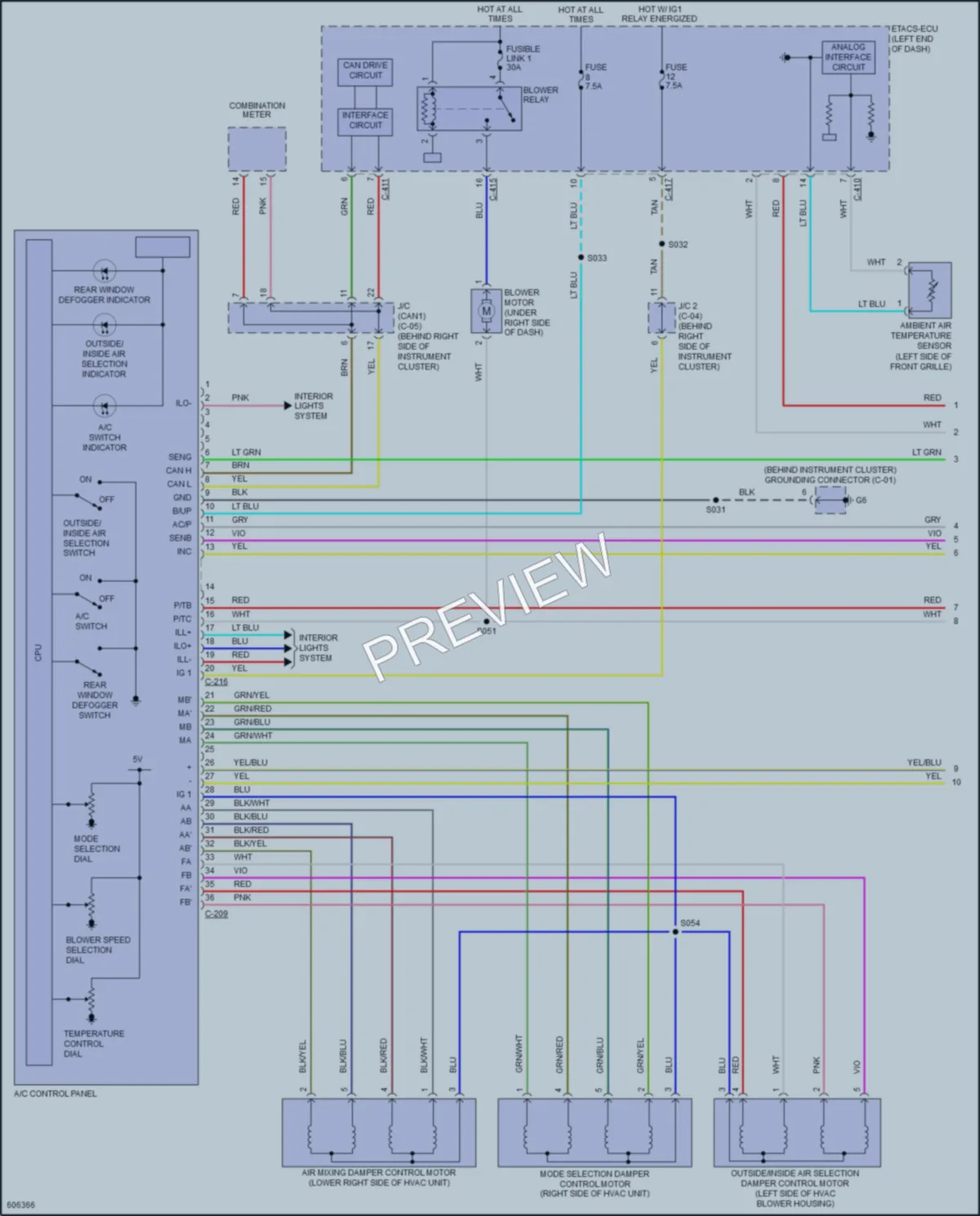 2018 Mitsubishi OutlanderSport Air Conditioning wiring diagram preview