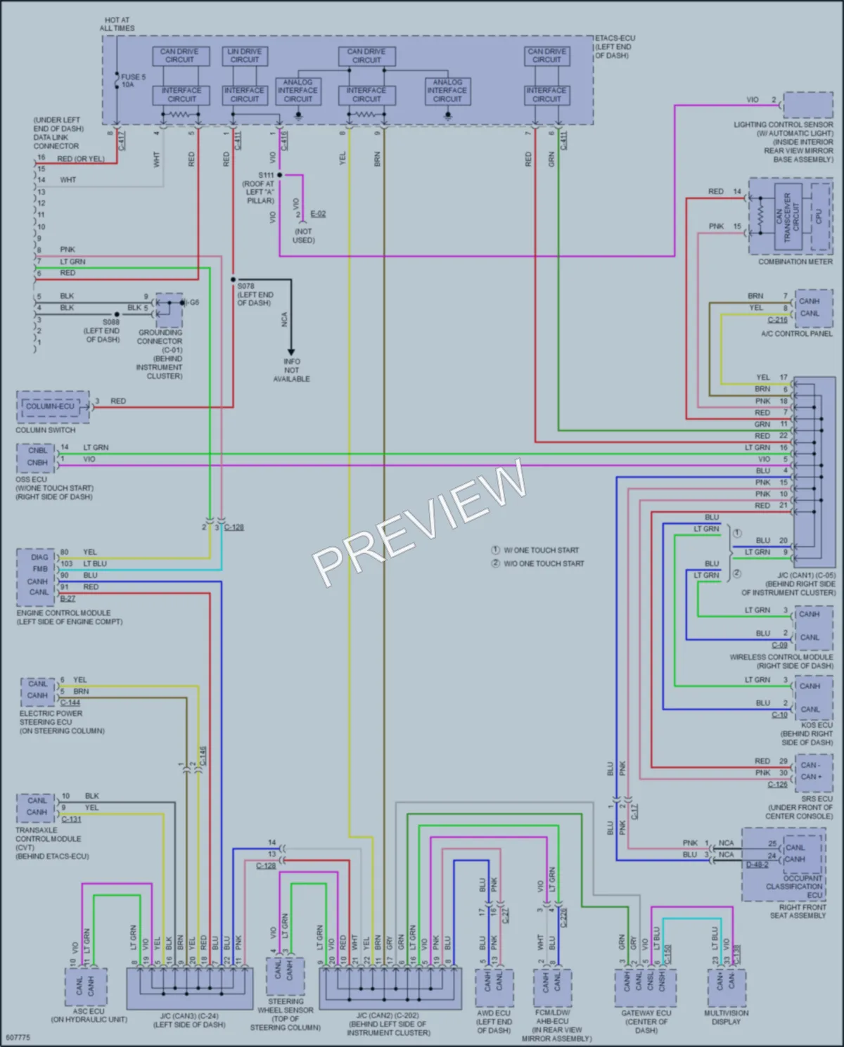 2018 Mitsubishi OutlanderSport Computer Data Lines wiring diagram preview