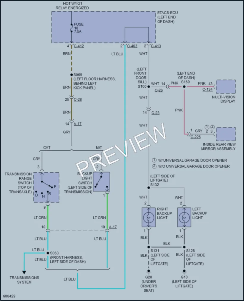 2018 Mitsubishi OutlanderSport Exterior Lights wiring diagram preview