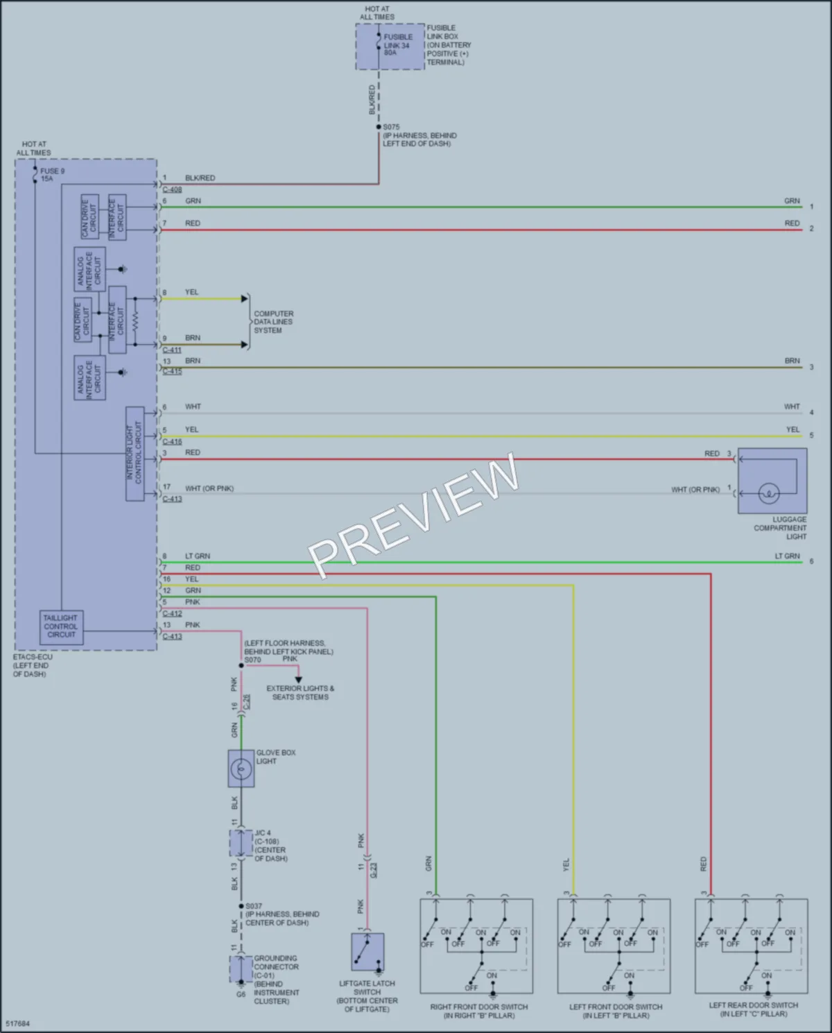 2018 Mitsubishi OutlanderSport Interior Lights wiring diagram preview