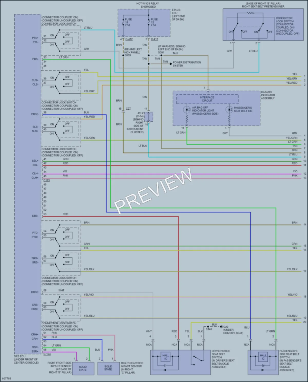 2018 Mitsubishi OutlanderSport Supplemental Restraints wiring diagram preview