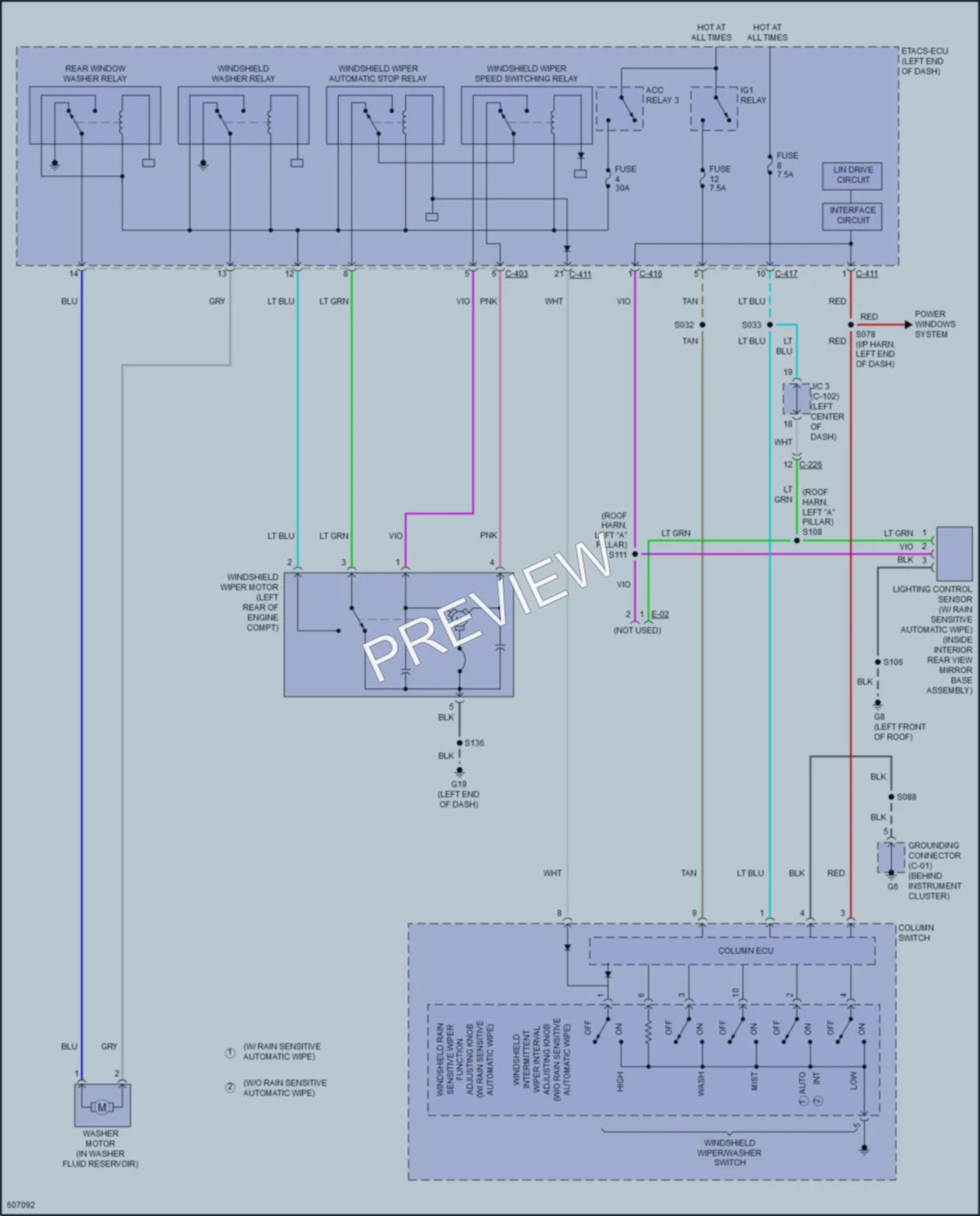 2018 Mitsubishi OutlanderSport Wiper Washer wiring diagram preview